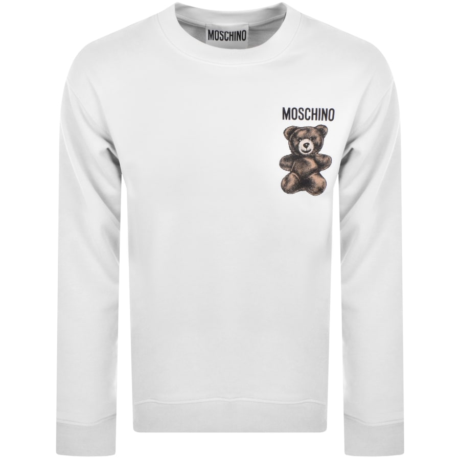 【保障できる】 Bear Moschino Logo Menswear Mainline | White Sweatshirt トップス